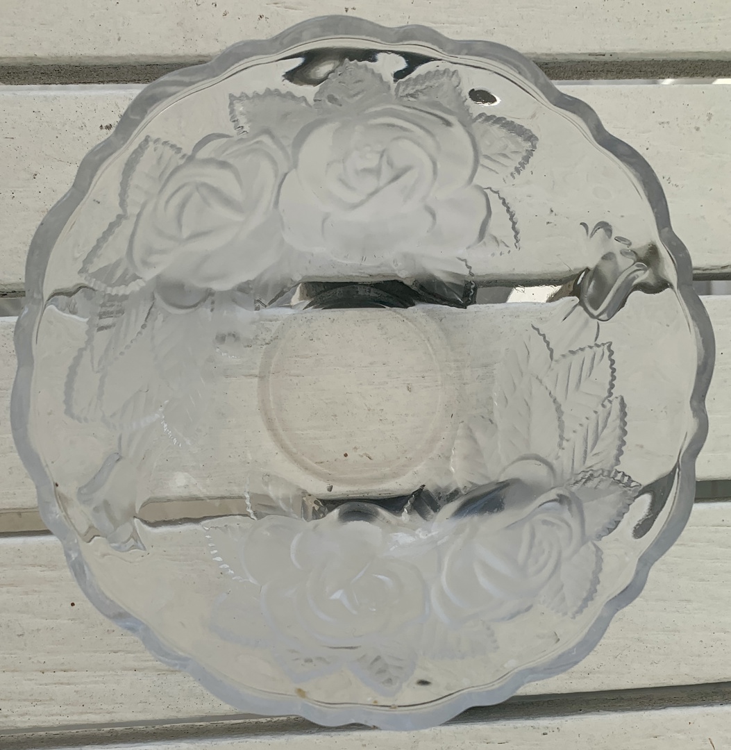 Scalloped Pearlware Rim Rose Glass Bowl – Scalloped Rim - ecay