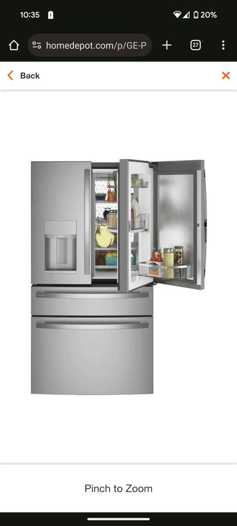 Profile 27.9 cu. ft. Smart 4-Door French Door Refrigerator with Door in  Door in Fingerprint Resistant Stainless Steel
