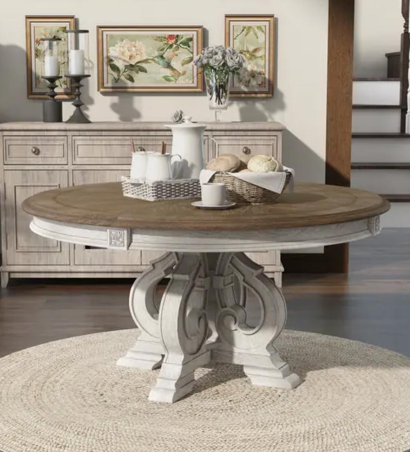 60 inch round wood deals dining table