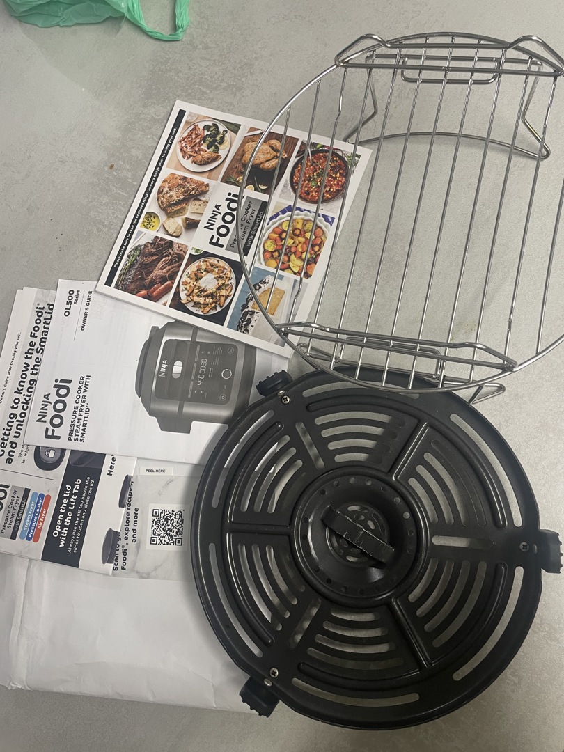 Open Box Ninja Foodi 14-in-1 6.5 QT Pressure Cooker Steam Fryer Smart Lid  OL501 - Black 