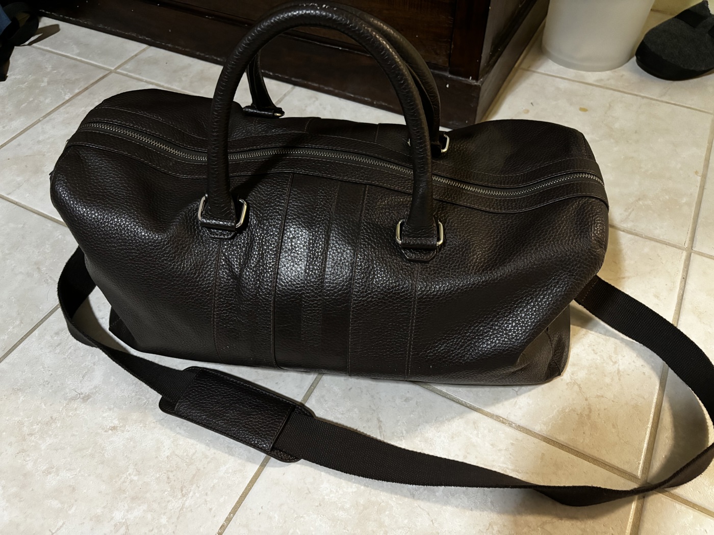 Cole haan leather travel on sale bag