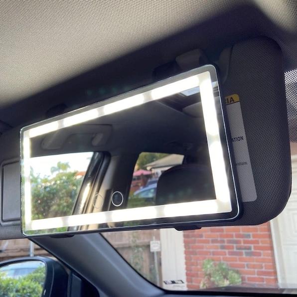 led visor mirror