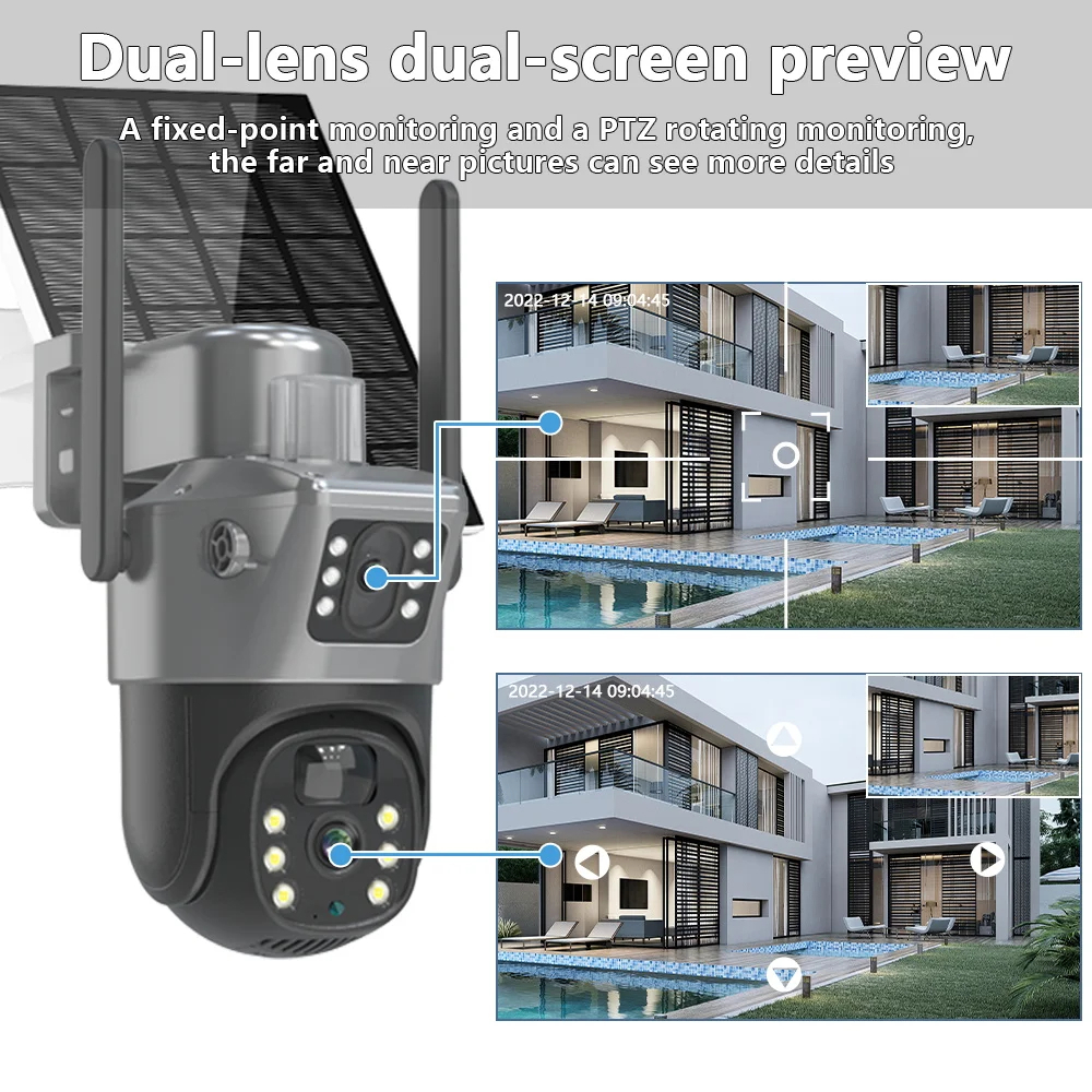 New, Solar powered, wireless 4K Full HD Smart security camera with dual ...