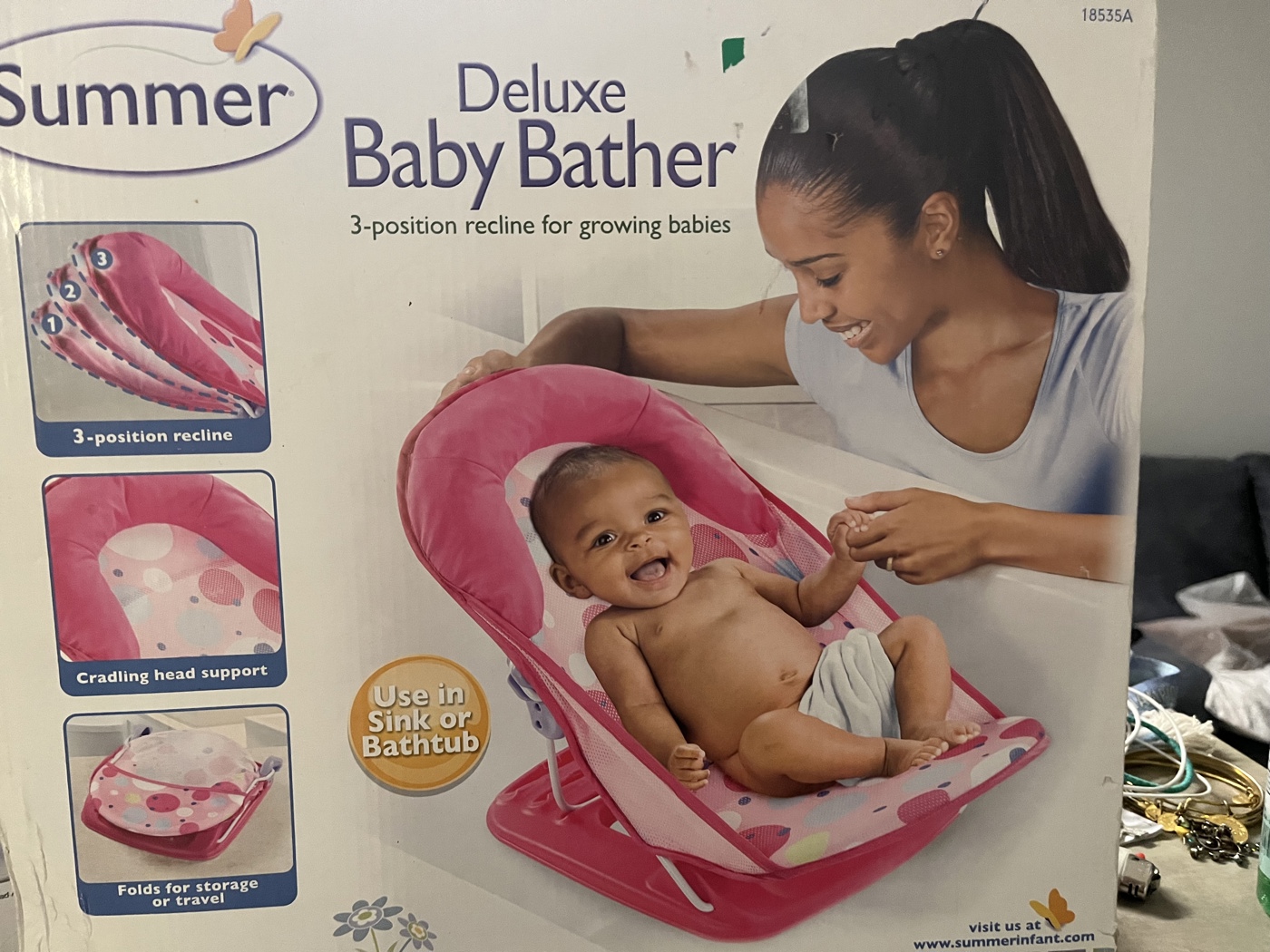 Summer infant deluxe baby best sale bather pink