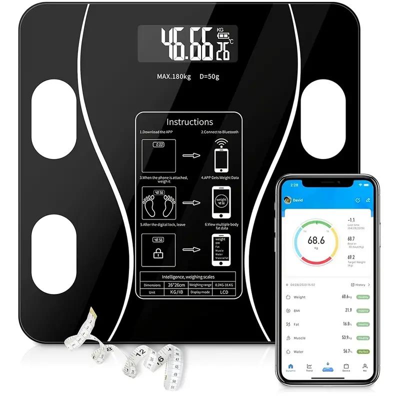 Bathroom Weight Scale Smart Body Fat Monitor Digital BMI Fitness Analyzer  APP US