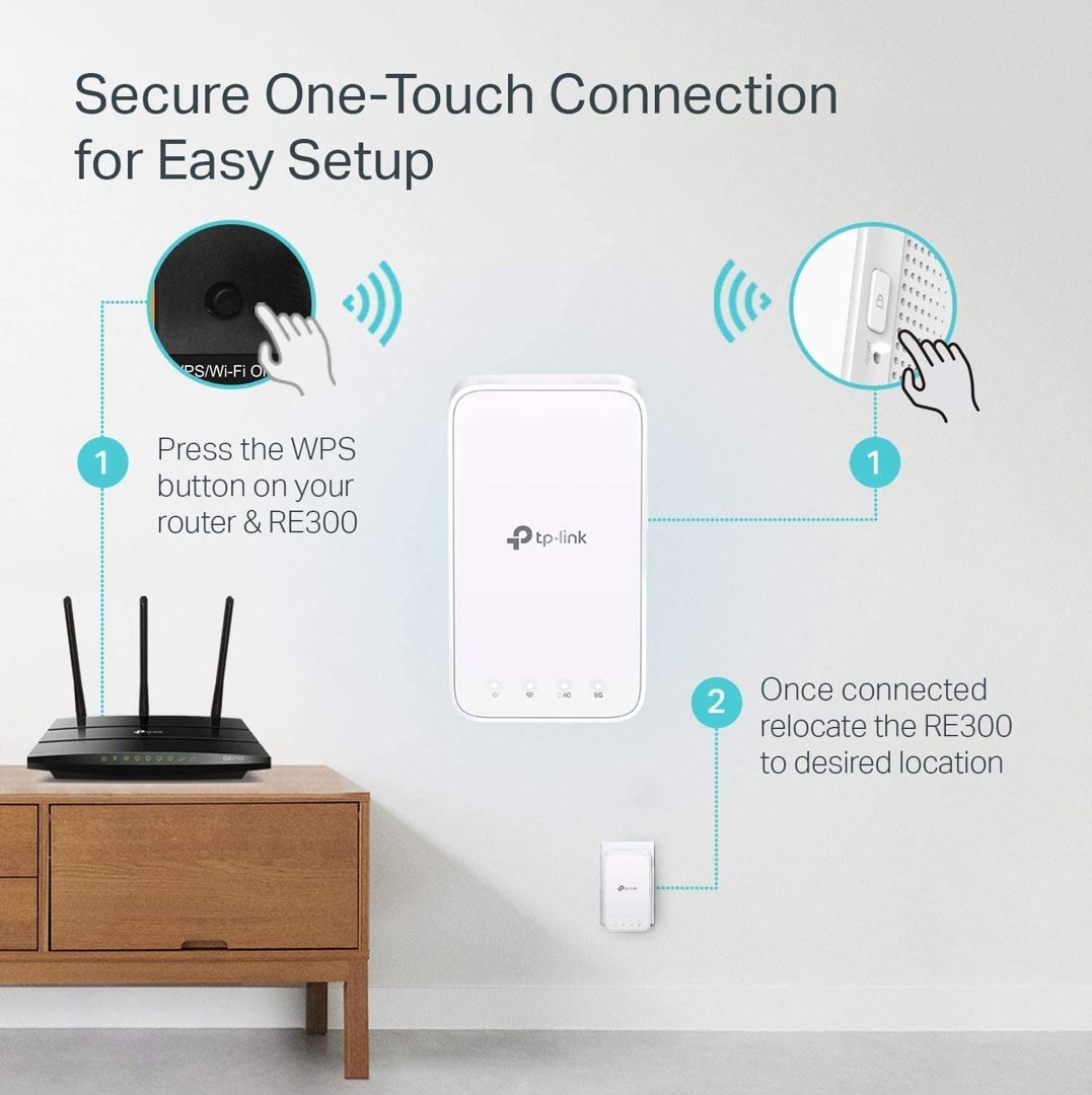 TP-Link AC1200 Wi-Fi Extender (RE300), Covers Up to 1500 Sq. Ft and 25  Devices, up to 1200Mbps, Supports One Mesh, Dual Band Internet Repeater,  Range Booster - ecay