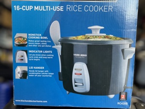 Black & Decker Home Rice Cooker, Multi-Use, 16-Cup